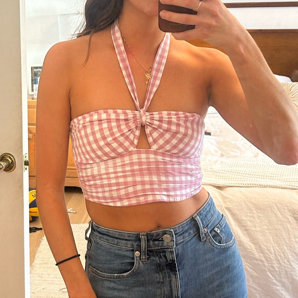 Abercrombie gingham crop top